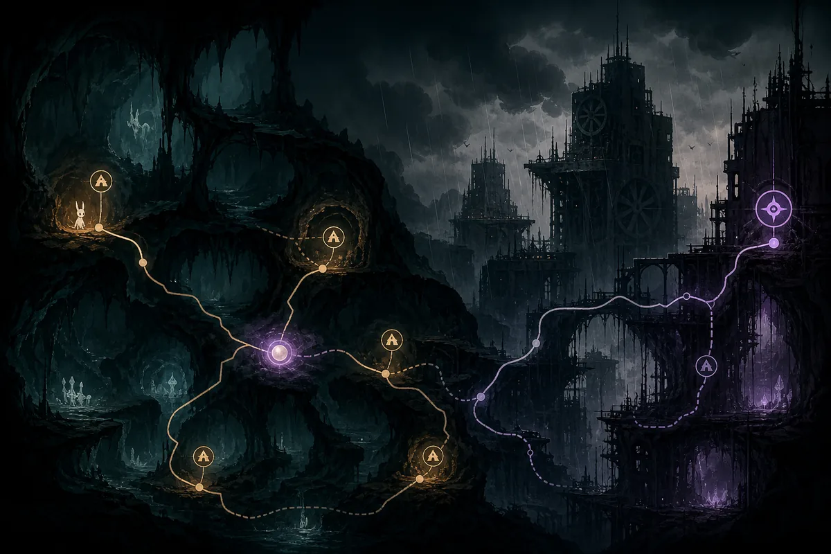 Illustration editoriale de route du neurone vers une superstructure distante