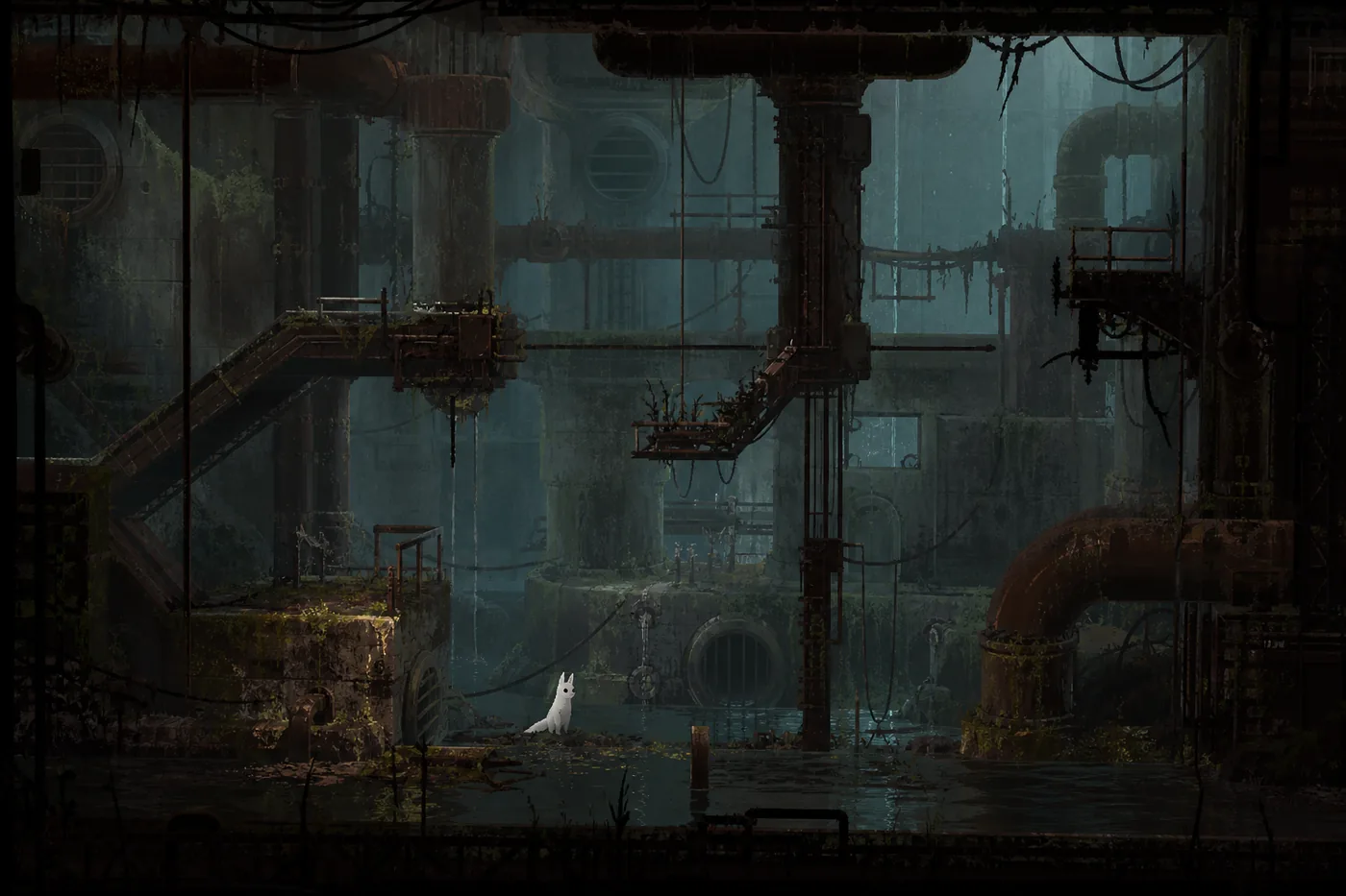 Editorial concept illustration of Rain World Industrial Complex navigation